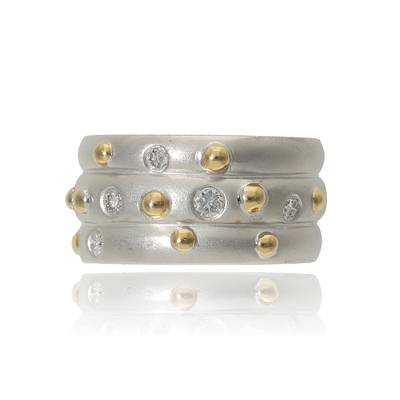 Fehér arany gyűrű 57-es méret (B10613_3I)